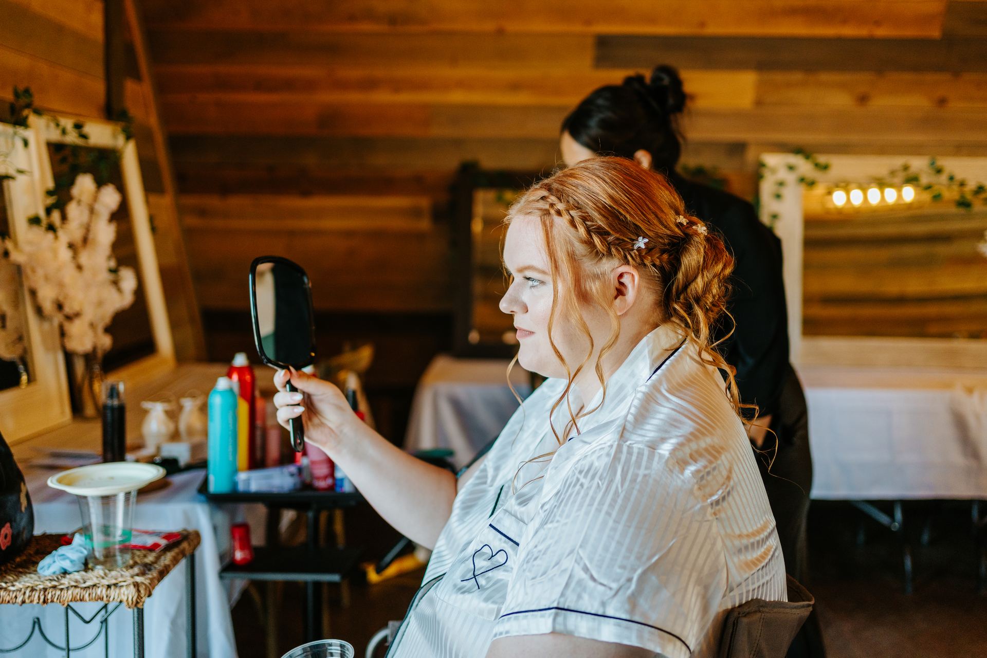 Bride Alysia getting ready on the morning of her Deer Meadow Farm wedding — Manitoba wedding photography by Chris Ngo