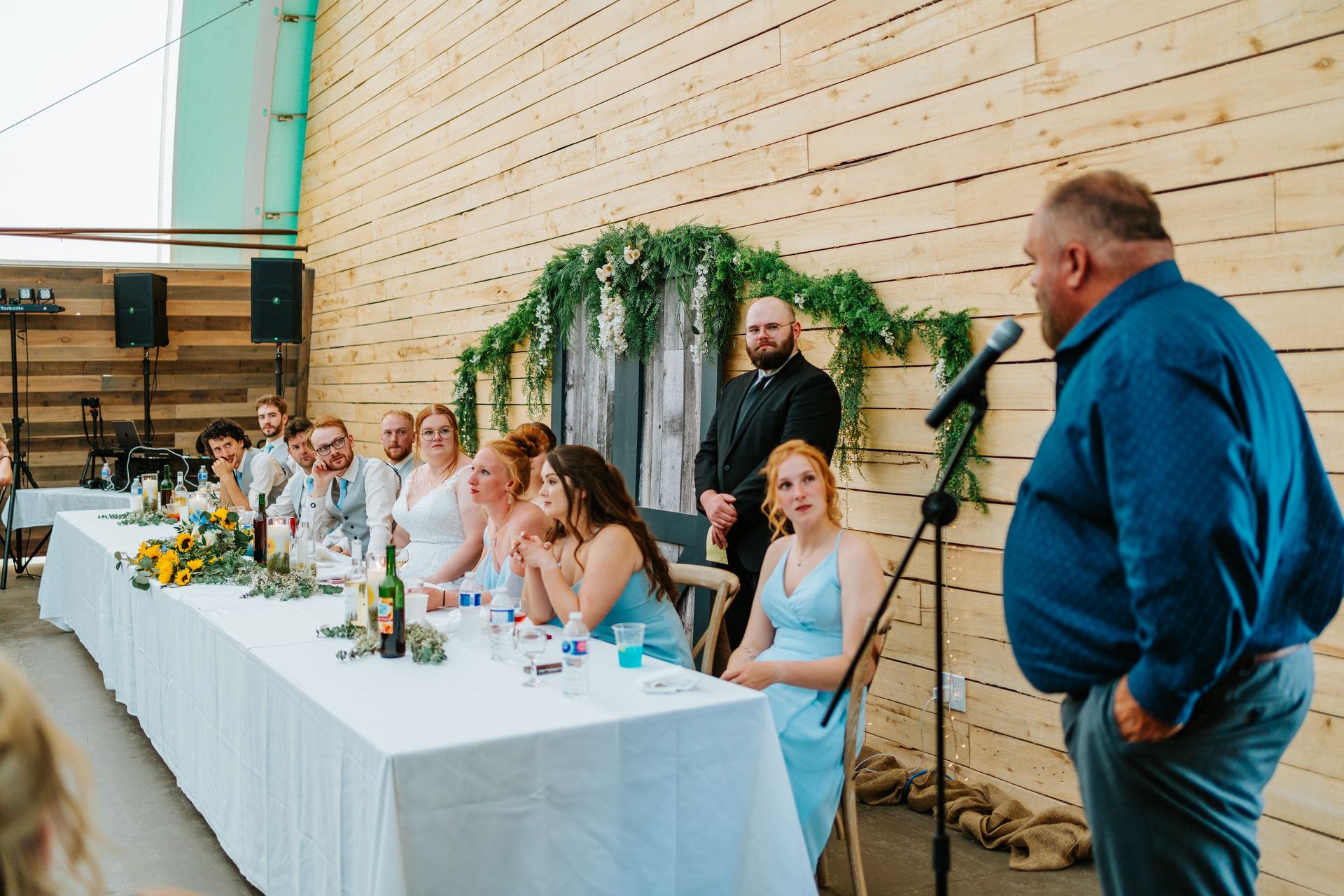 Late night party atmosphere in the quonset barn at Deer Meadow Farm Manitoba wedding