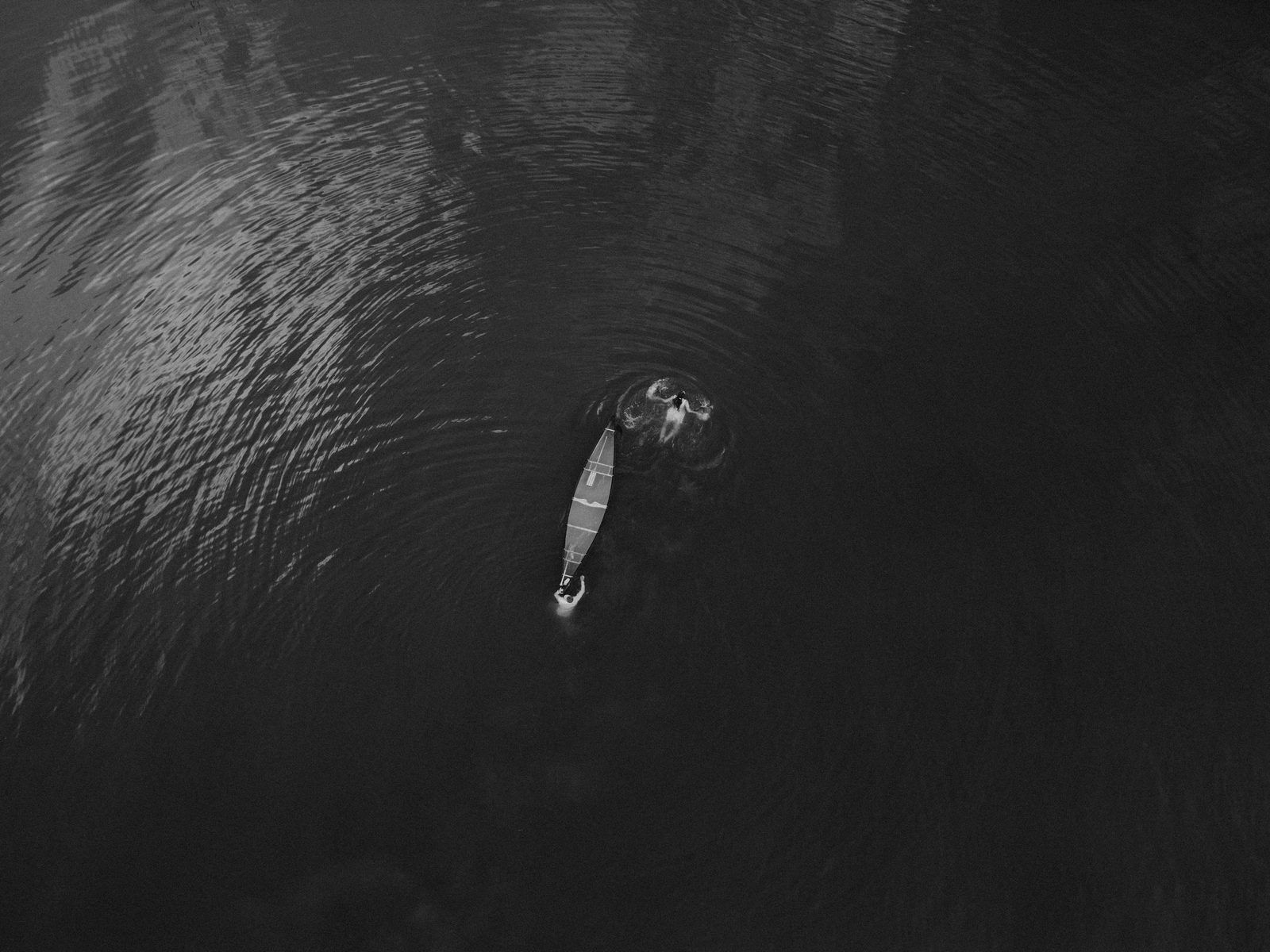 Aerial drone lake swim sequence at Pelican Yacht Club — Ninette, Manitoba