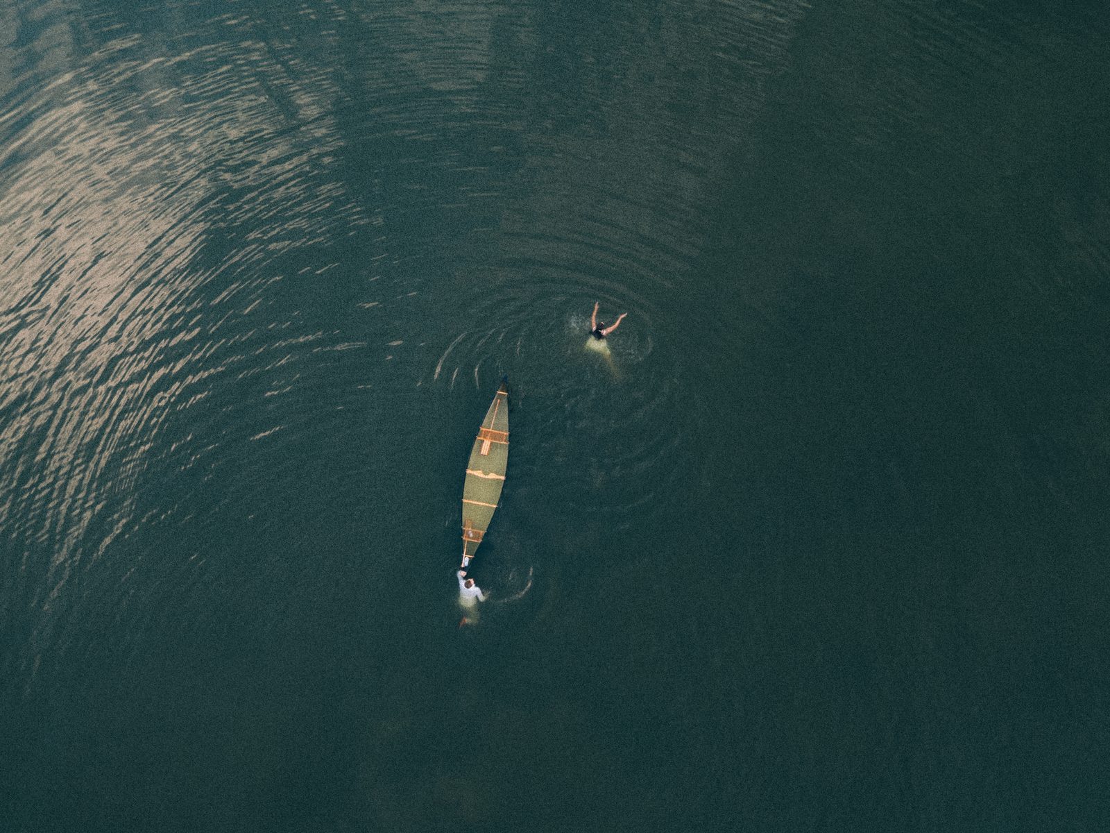 Aerial drone final lake swim sequence at Pelican Yacht Club — Ninette, Manitoba