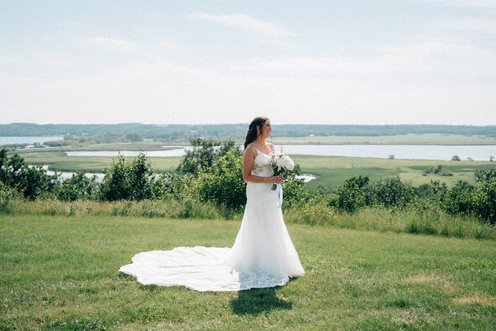 Film-edited wedding photograph at Pelican Yacht Club — Ninette, Manitoba