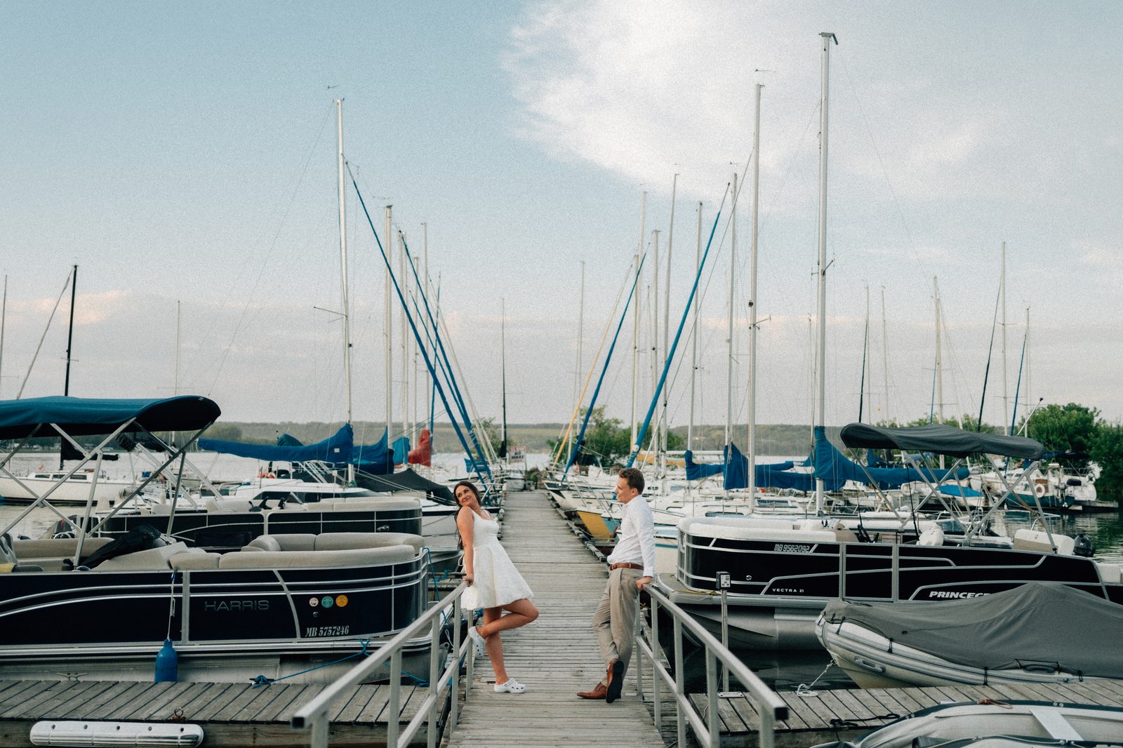 Film wedding portrait at Pelican Yacht Club — Ninette, Manitoba