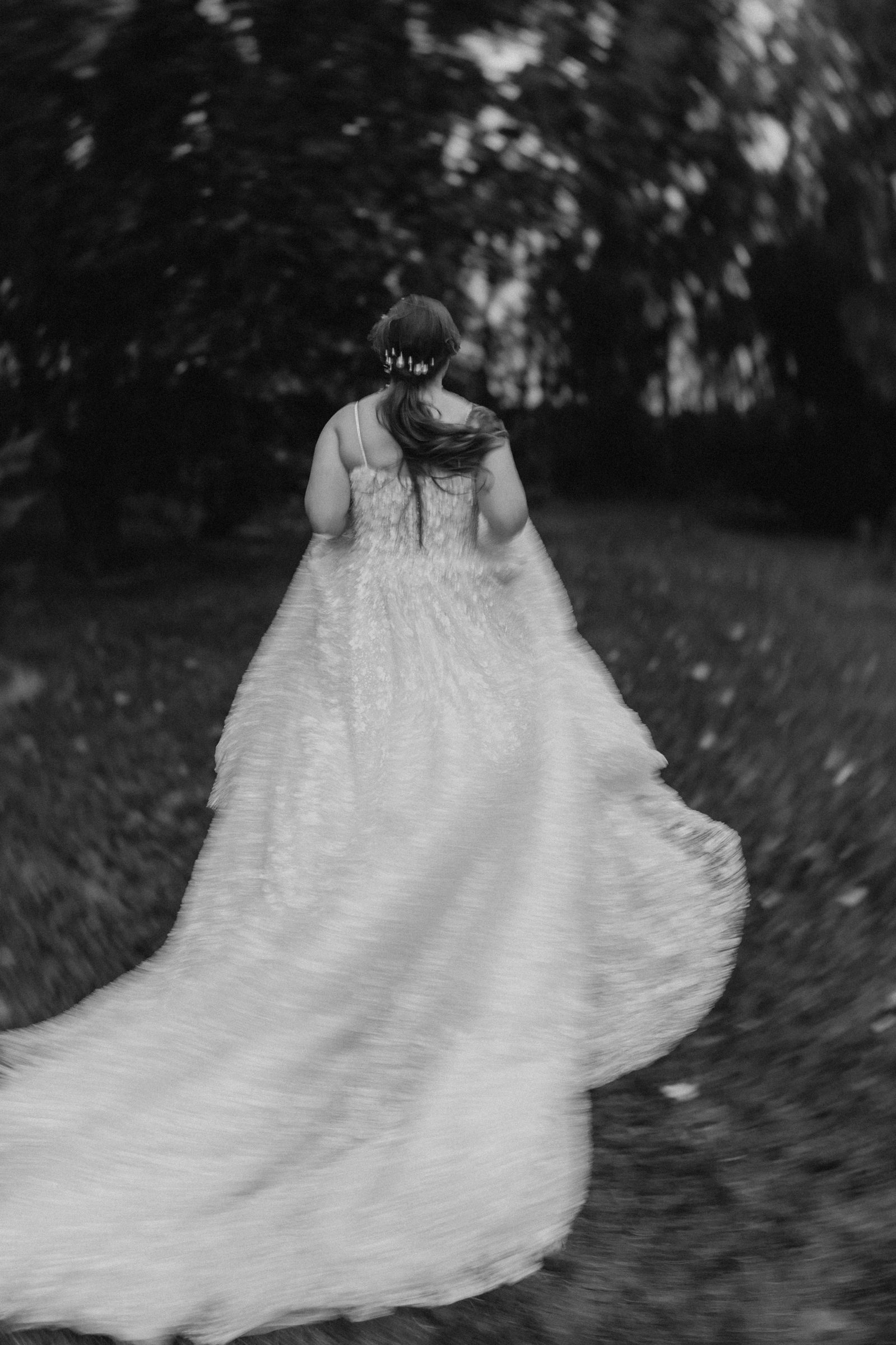 Erin in her sparkle gown in the prairie fields — Ngo Photography