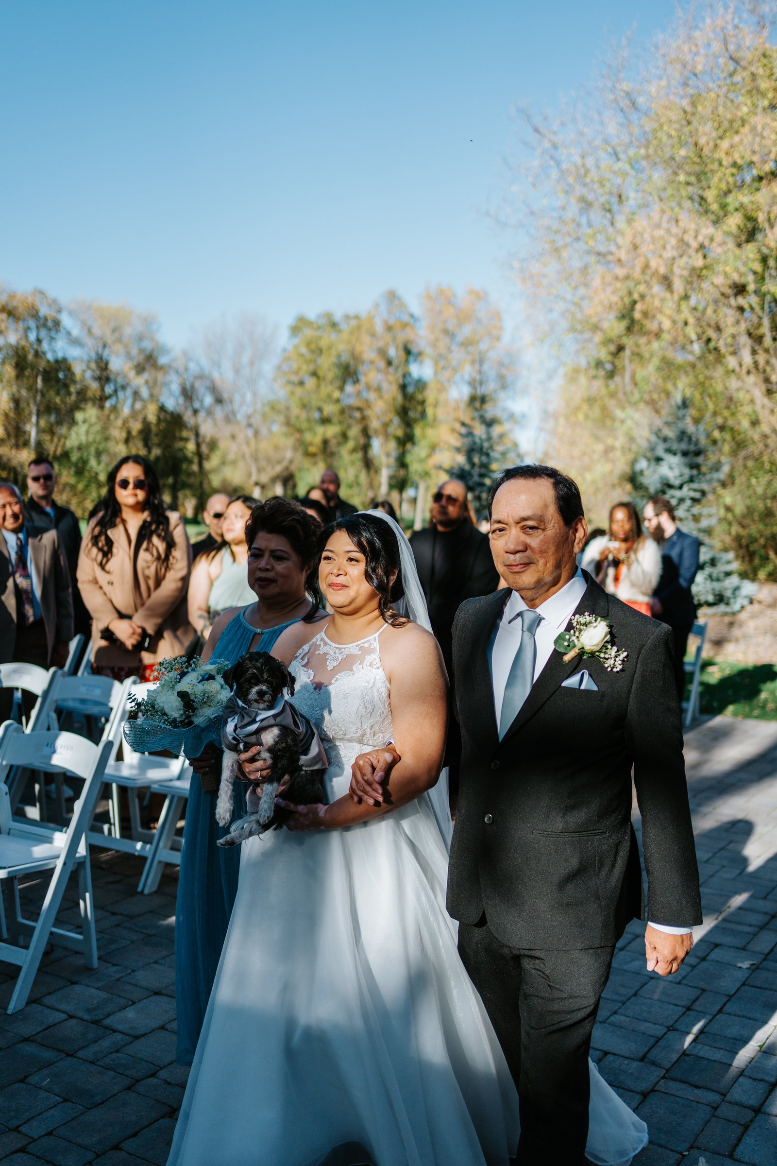 First kiss at Bel Acres outdoor ceremony — Gin and Marieanne wedding photography by Chris Ngo