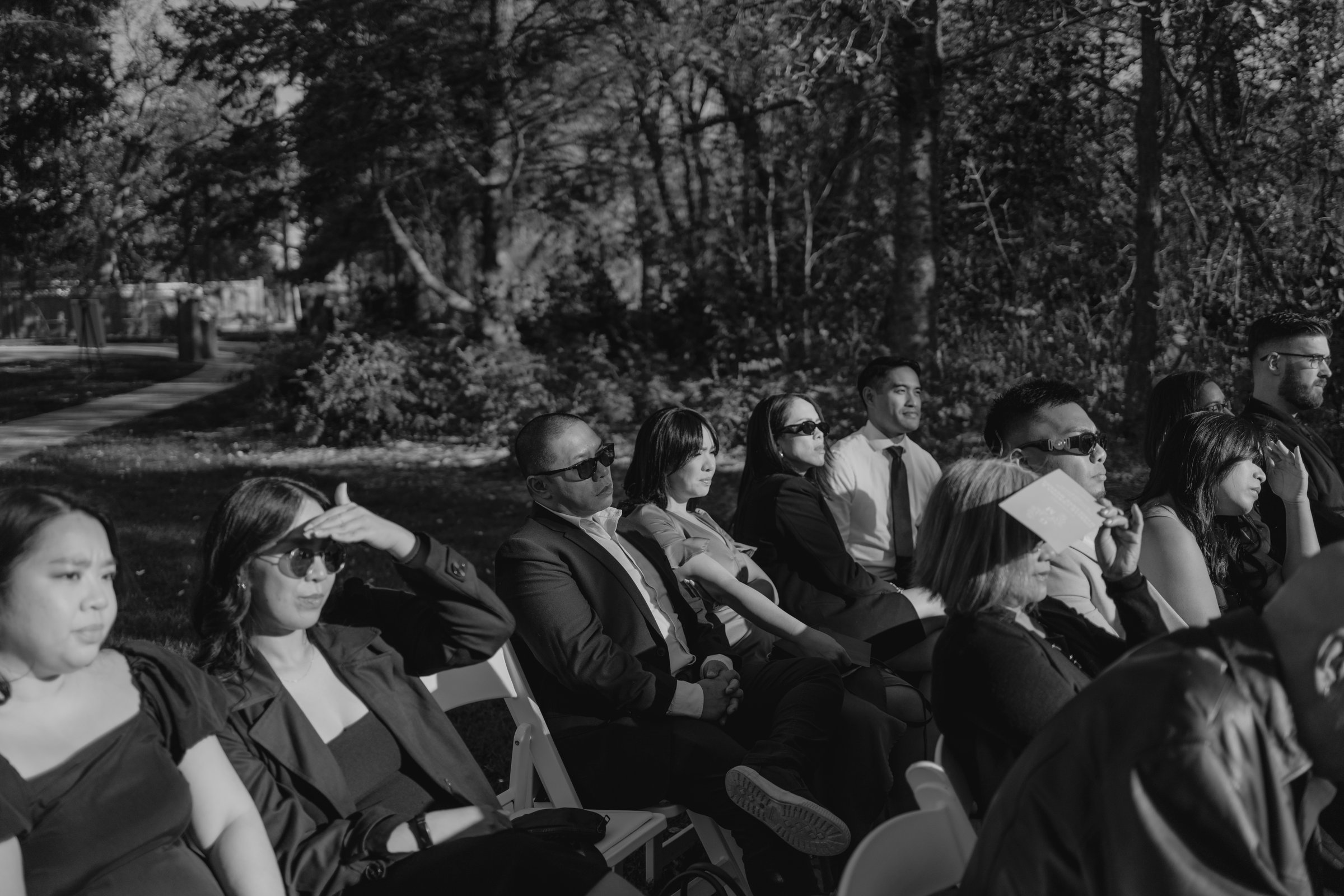Gin and Marieanne after their outdoor ceremony at Bel Acres Golf and Country Club — fall wedding photography by Chris Ngo