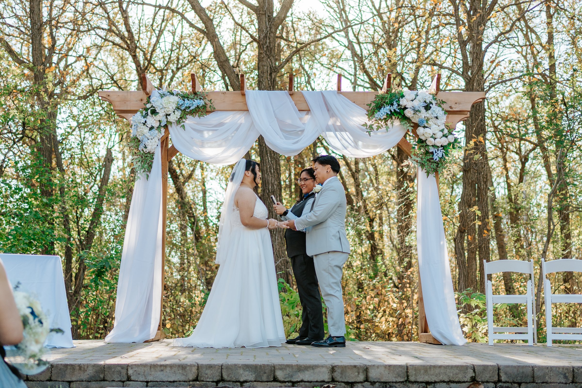 Post-ceremony portraits at Bel Acres — Gin and Marieanne, October 2025, wedding photography by Ngo Photography