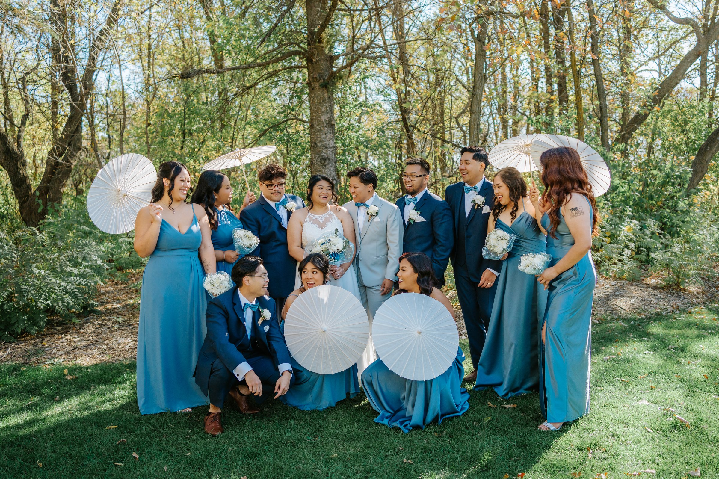 Family group portrait at Bel Acres Golf and Country Club — Gin and Marieanne wedding by Chris Ngo