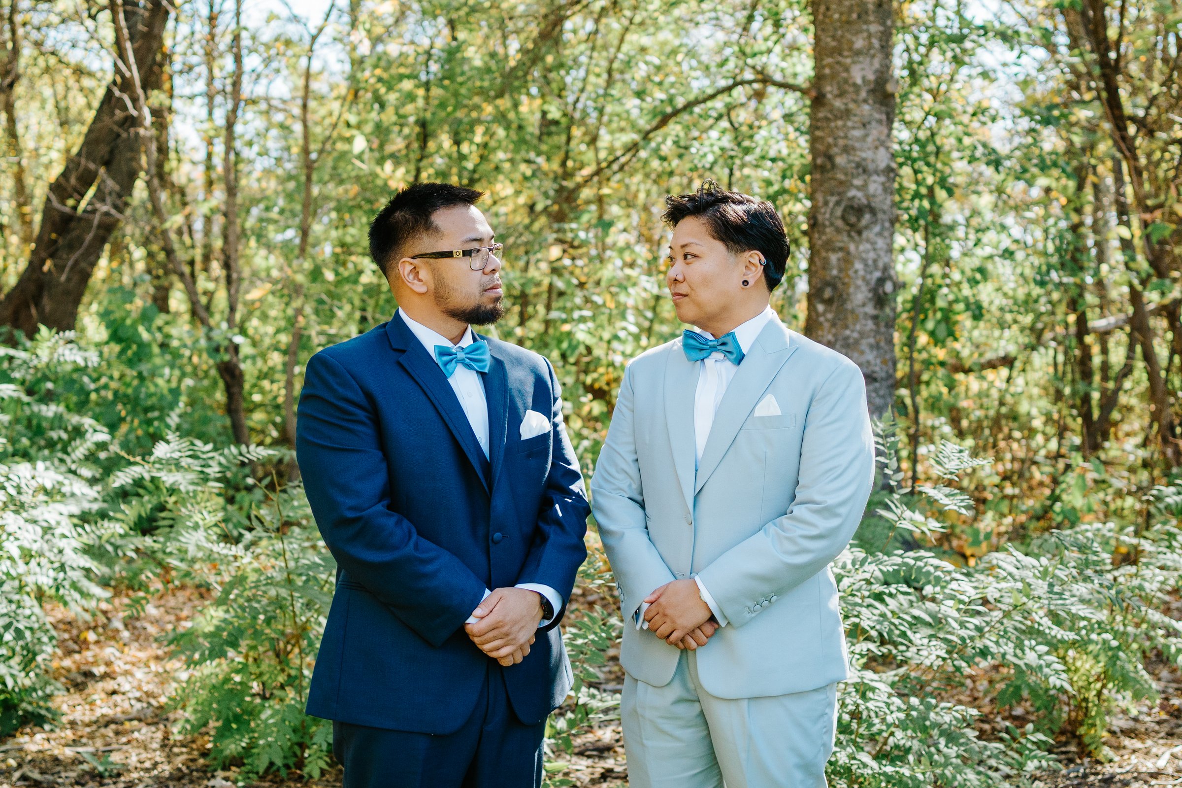 First look on the Bel Acres Golf and Country Club grounds — October 2025 wedding photography by Ngo Photography