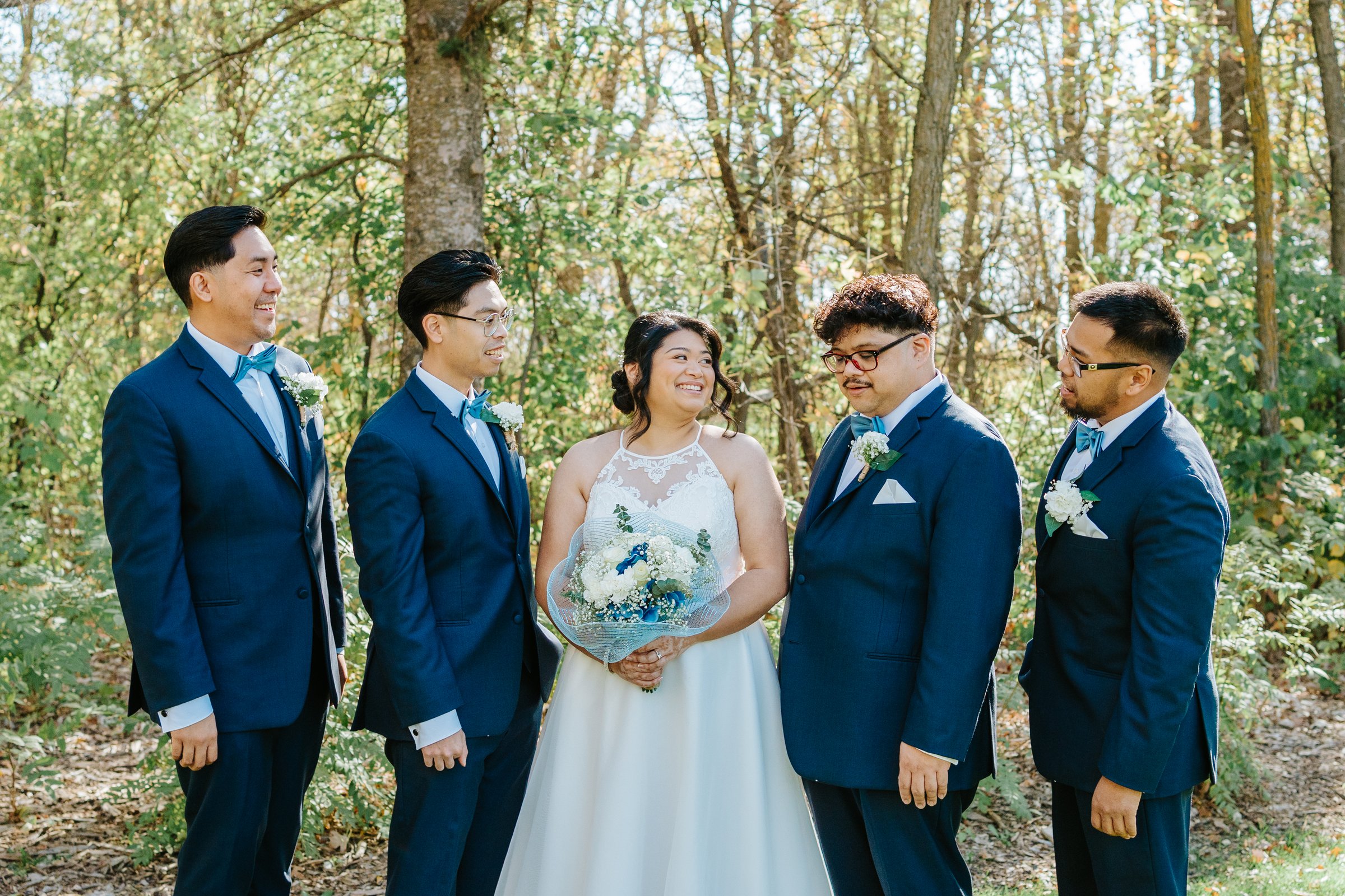 Wedding party portraits on the Bel Acres Golf and Country Club grounds — Gin and Marieanne wedding photography by Chris Ngo