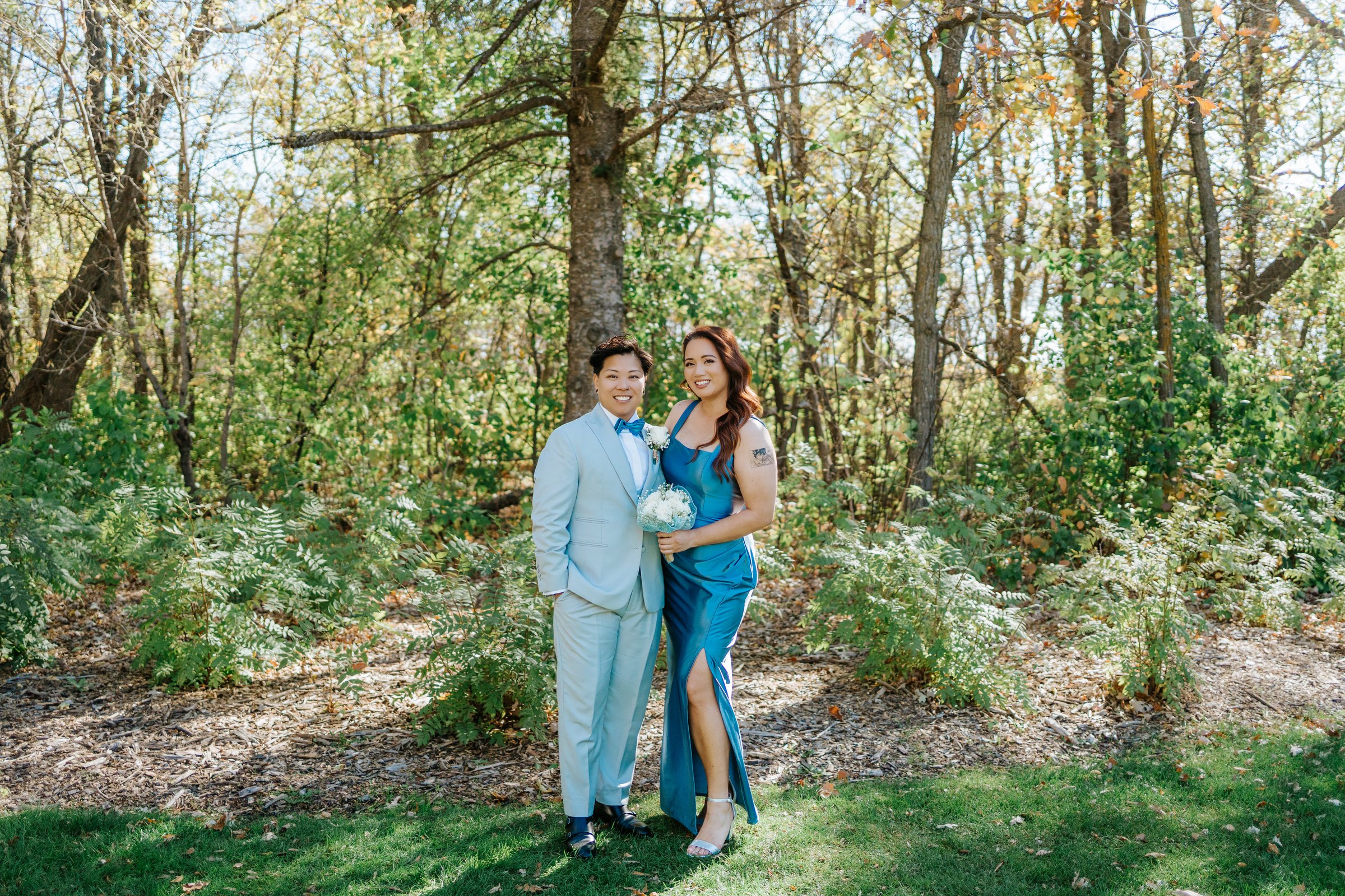 Couple portrait during wedding party formals at Bel Acres — photography by Ngo Photography Winnipeg, October 2025