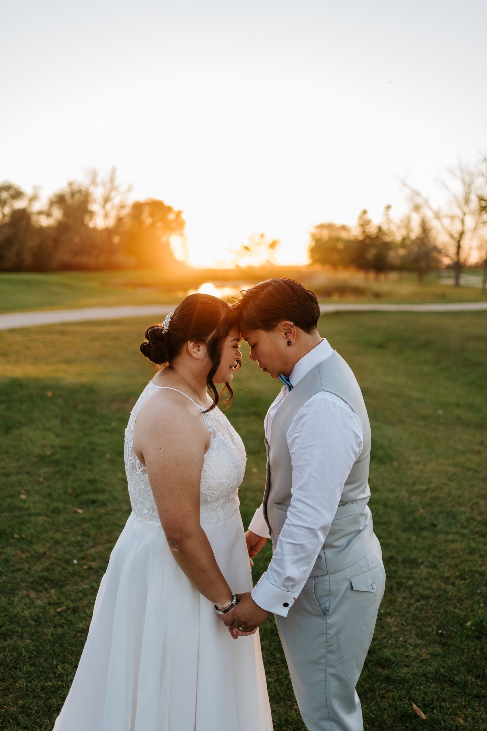 Golden hour portraits at Bel Acres Golf Course — Gin and Marieanne wedding photography by Ngo Photography Winnipeg
