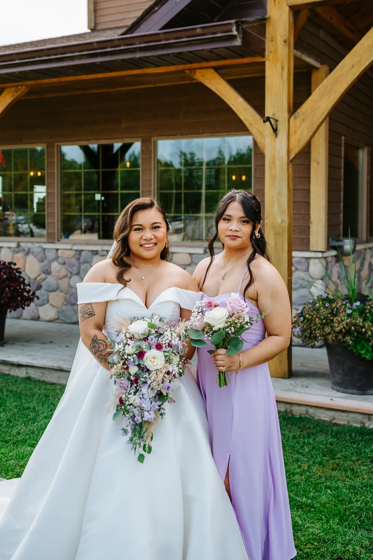 Bridesmaids fun portrait at Bridges Golf Course wedding, Winnipeg