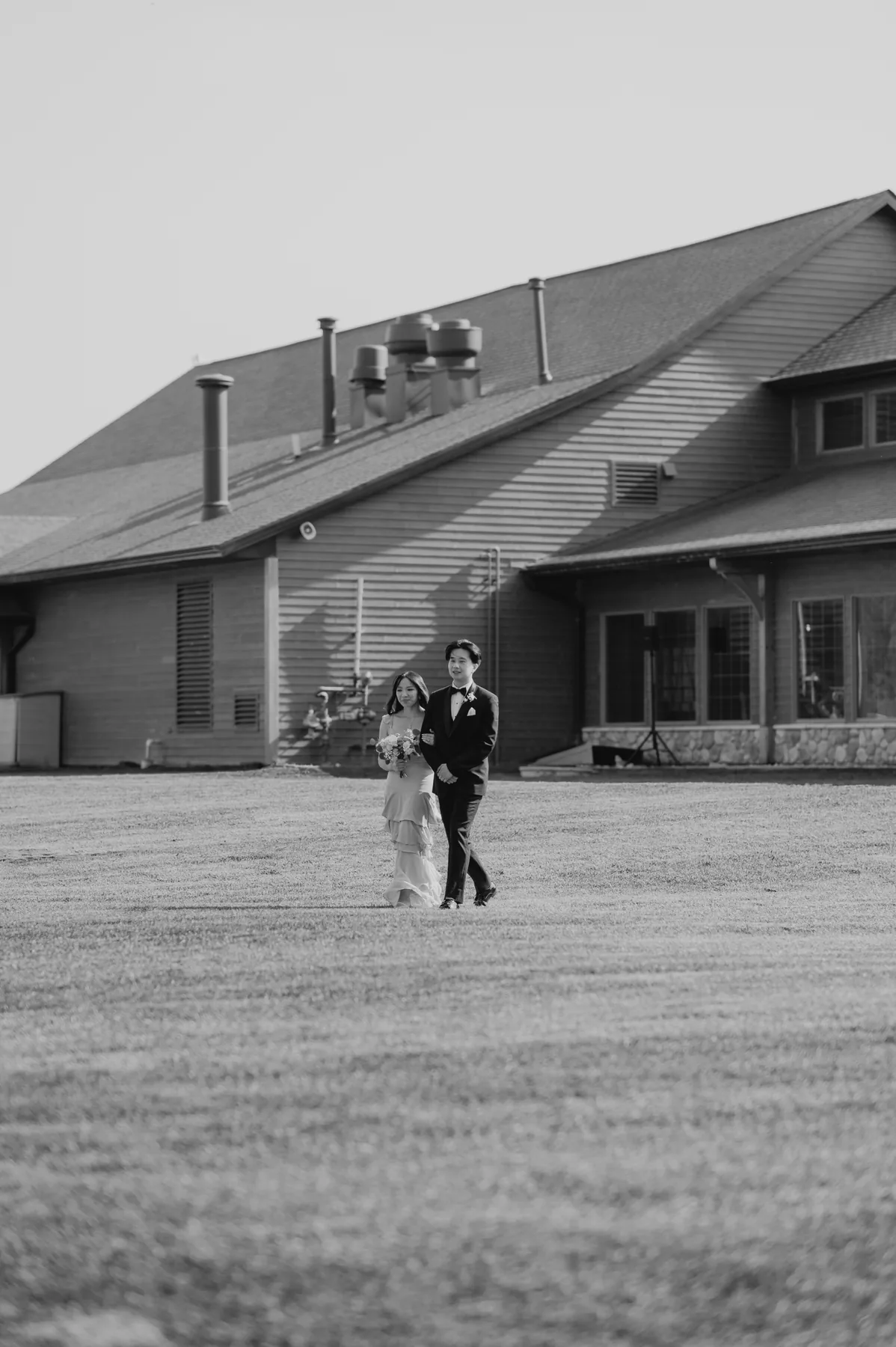 Couple close-up portrait black and white, Bridges Golf Course wedding, Winnipeg