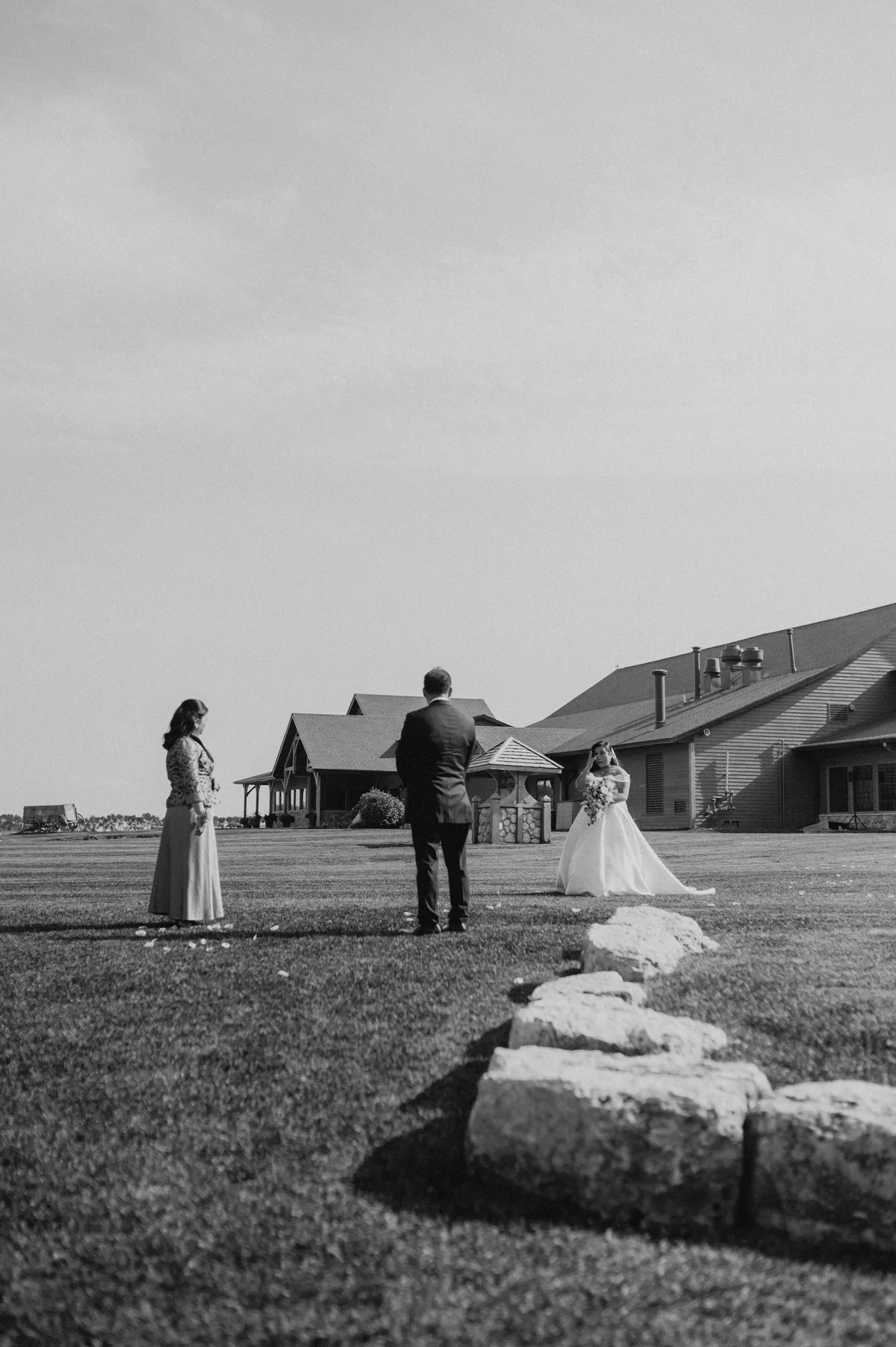 Romantic couple portrait in black and white at Bridges Golf Course, Winnipeg