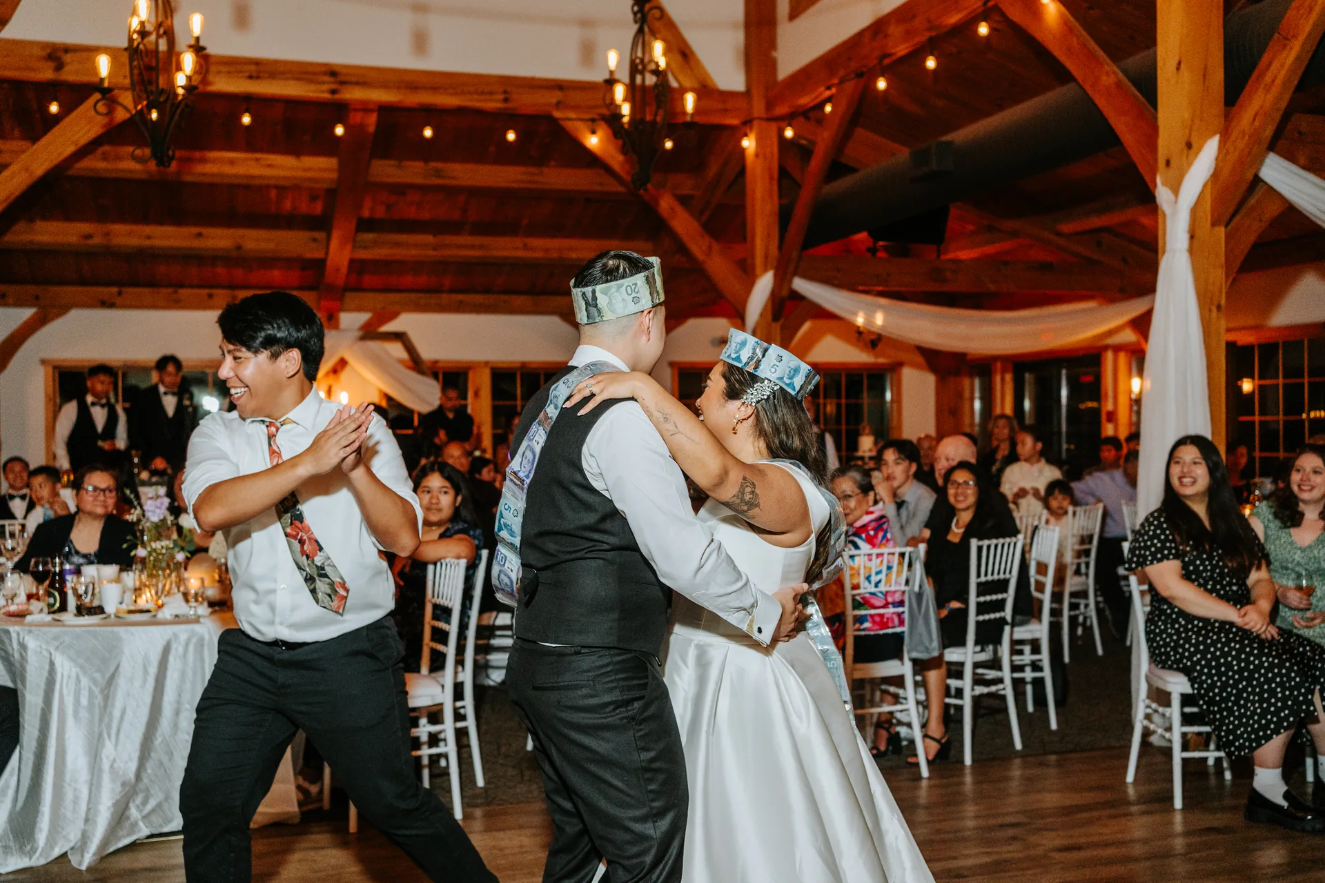 Reception celebrations at Bridges Golf Course wedding, Winnipeg, Manitoba