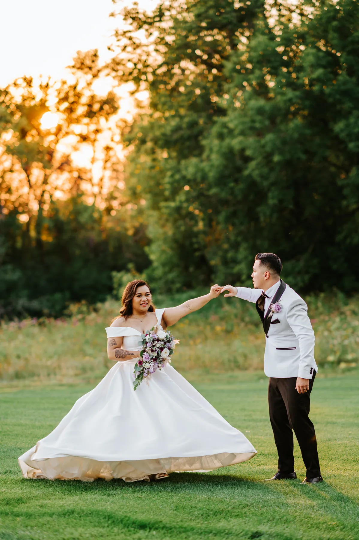 Reception centerpiece at Bridges Golf Course wedding, Winnipeg