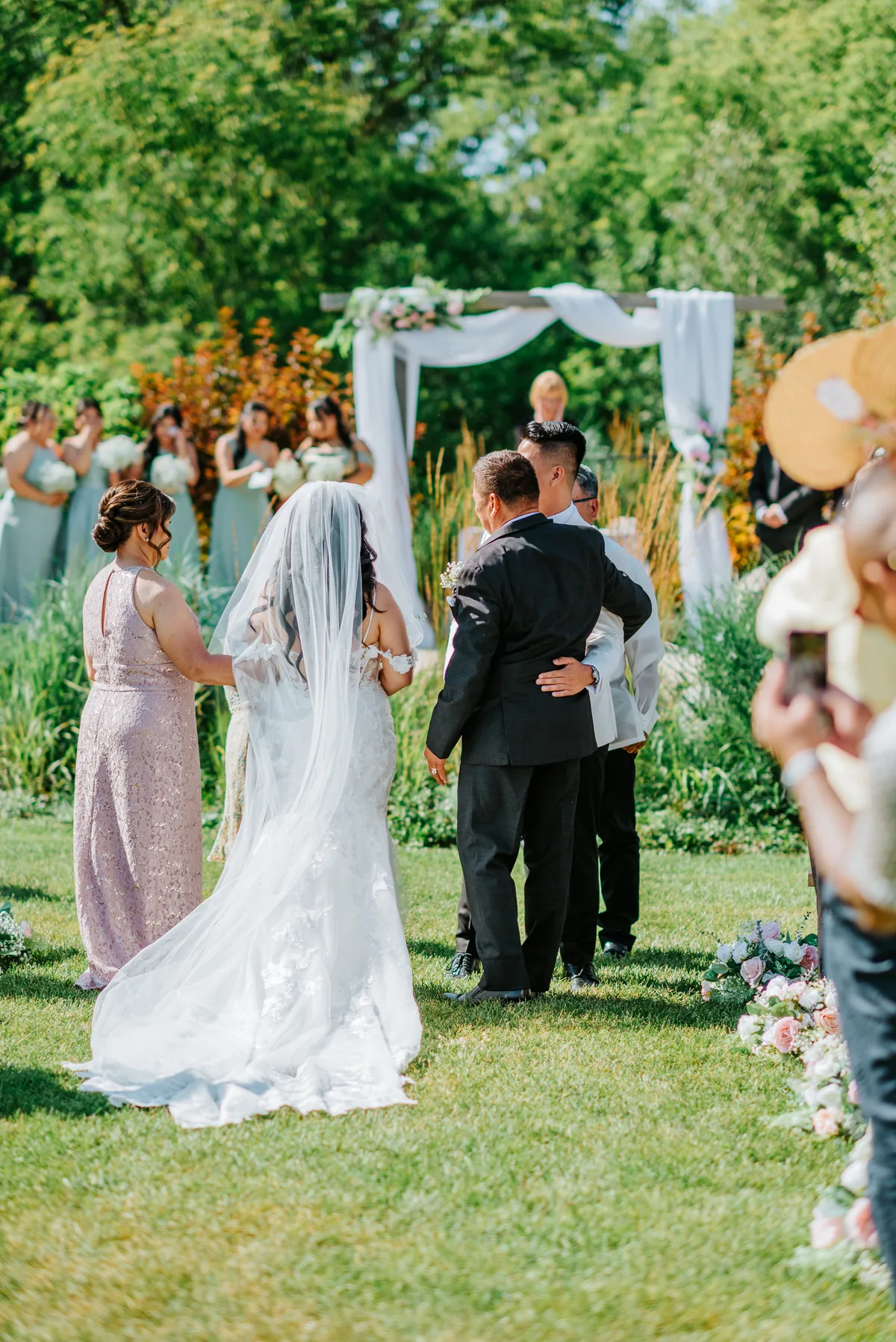 Jay's father handoff at the altar at Hawthorne Estates, Manitoba