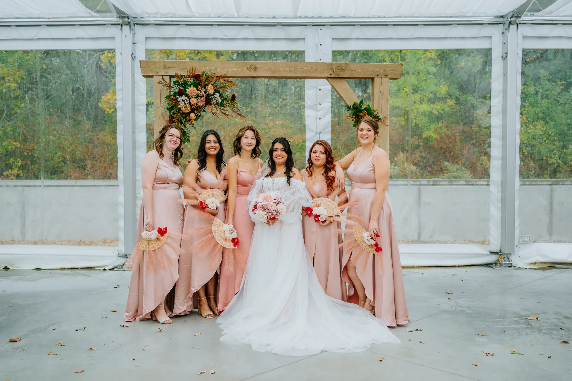 Paola and Riley couple portrait in fall foliage at Oakland Estates Manitoba — wedding photography by Chris Ngo