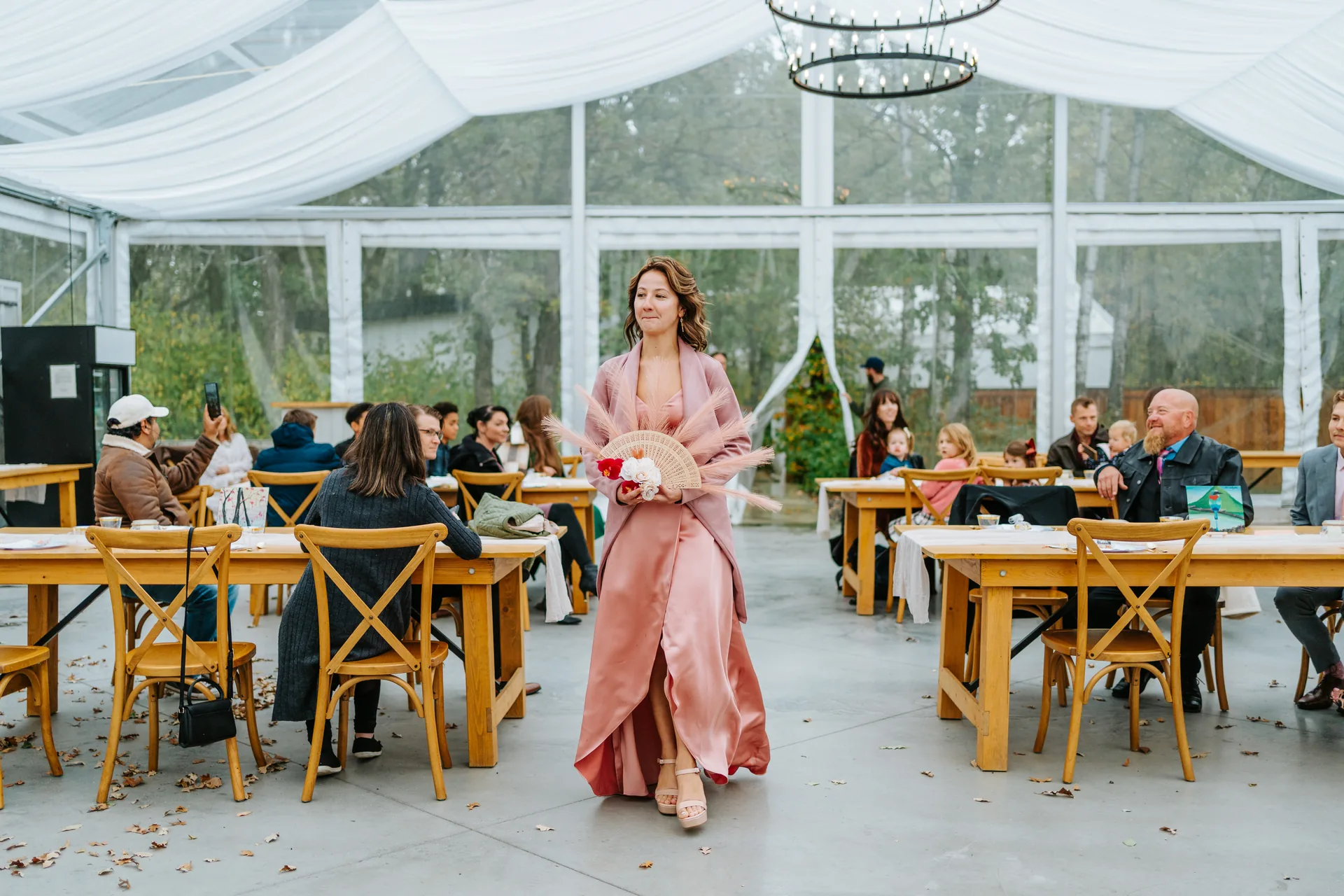 Groom Riley and groomsmen in matching blush suits at Oakland Estates Manitoba — Ngo Photography