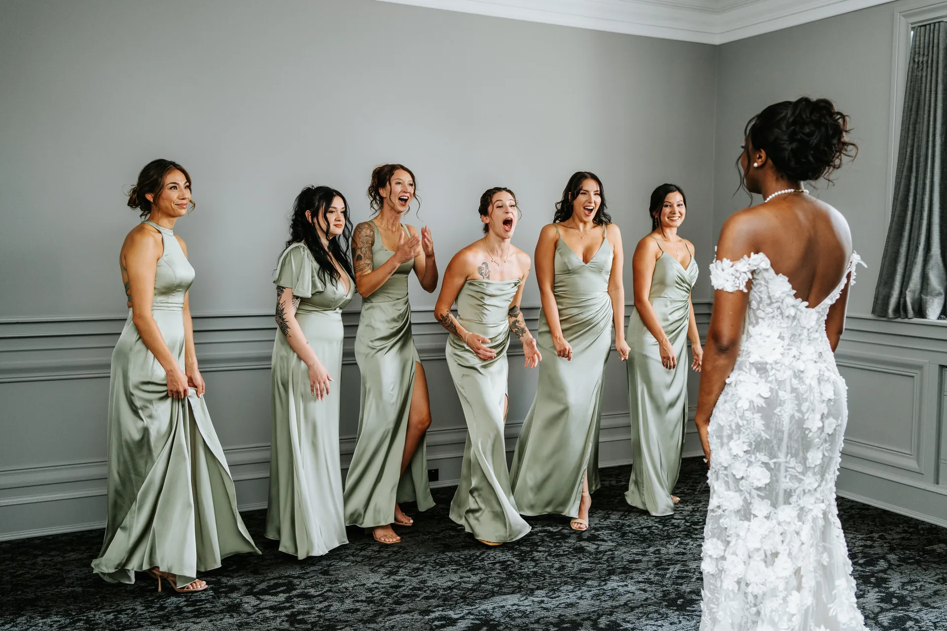 Bride getting ready on her wedding morning at the Fort Garry Hotel, Winnipeg