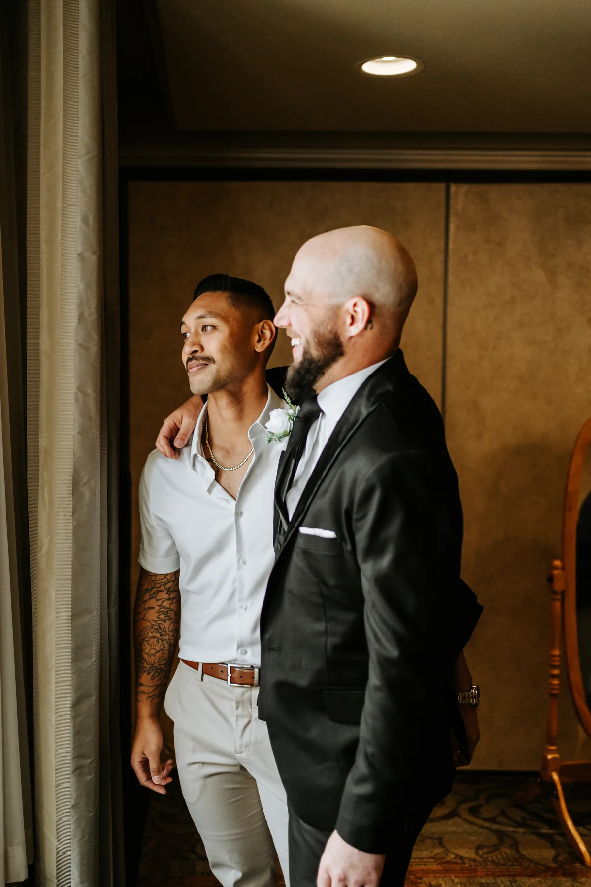 Getting ready scene in the Fort Garry Hotel bridal suite, Winnipeg