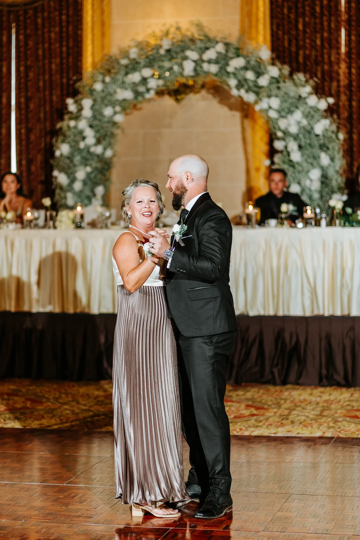 Mother-son dance at the Fort Garry Hotel Provencher Ballroom, Winnipeg wedding reception