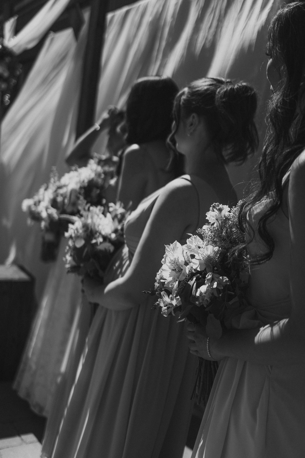 Drew watching Stephanie walk down the aisle at the Caboto Centre Piazza — wedding photography by Ngo Photography Winnipeg