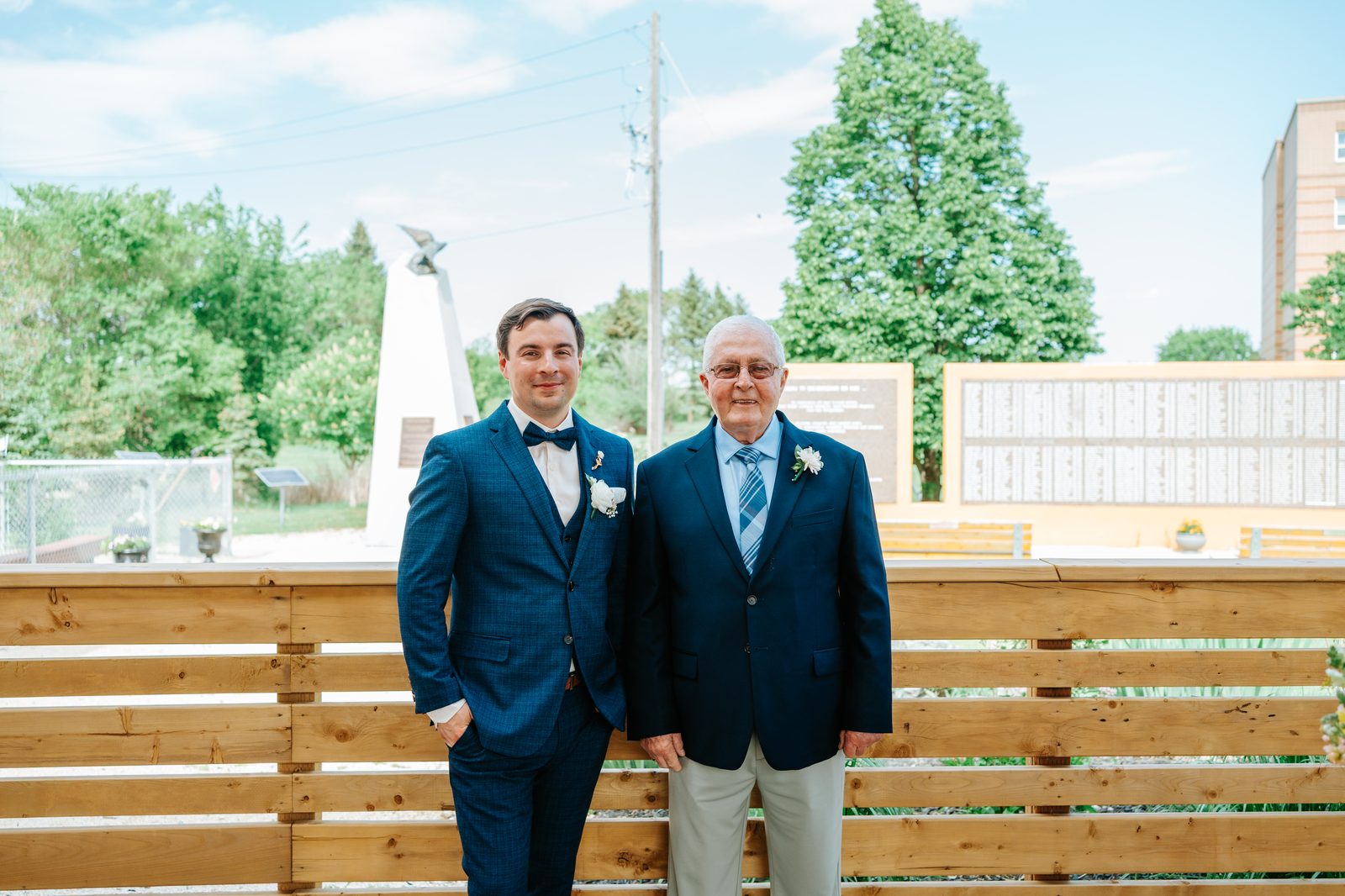 Stephanie and Drew after their outdoor ceremony at the Caboto Centre — Winnipeg wedding photography by Chris Ngo
