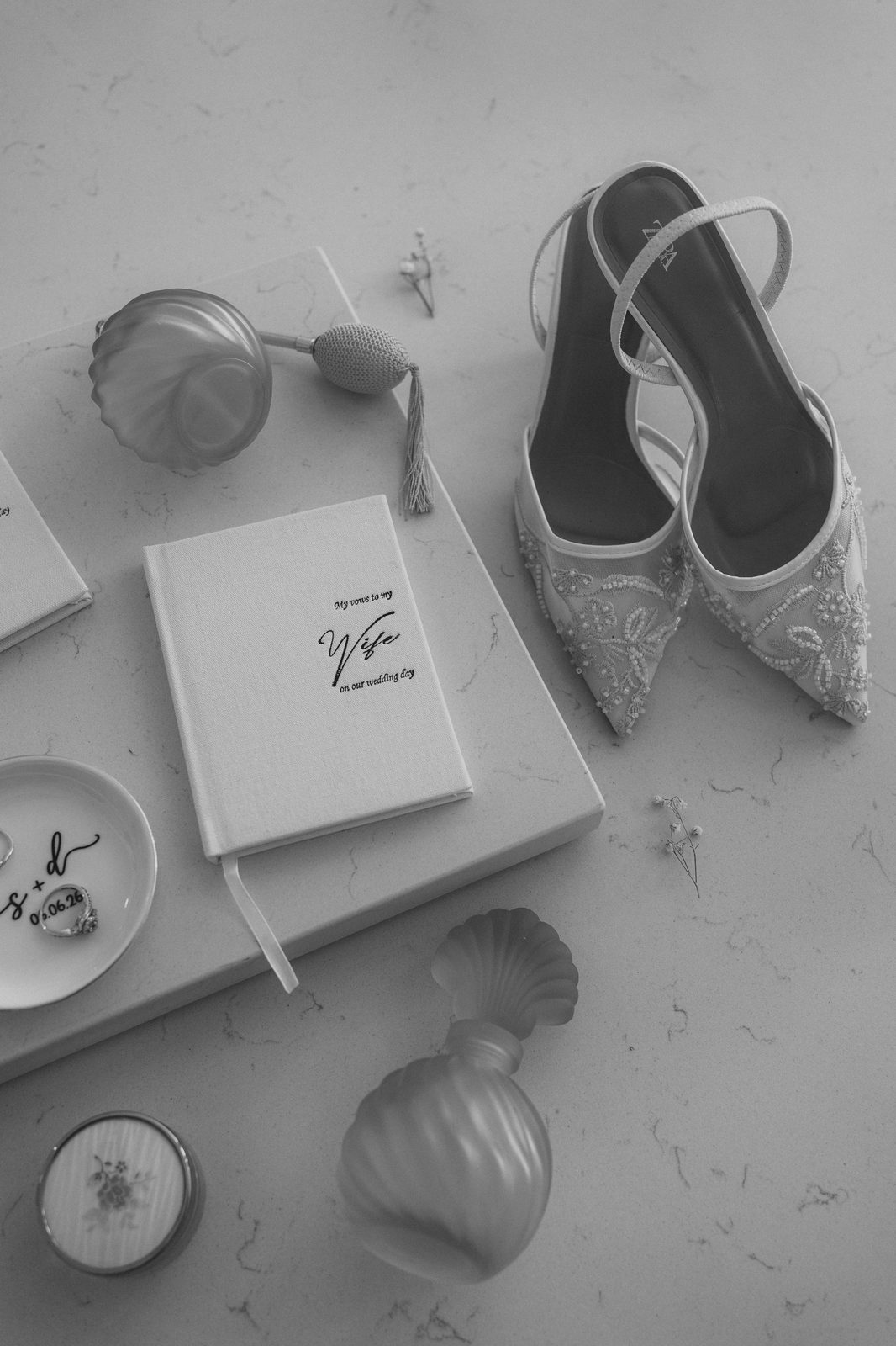 Bridal details and florals at Stephanie and Drew's Caboto Centre wedding — photography by Ngo Photography, Winnipeg
