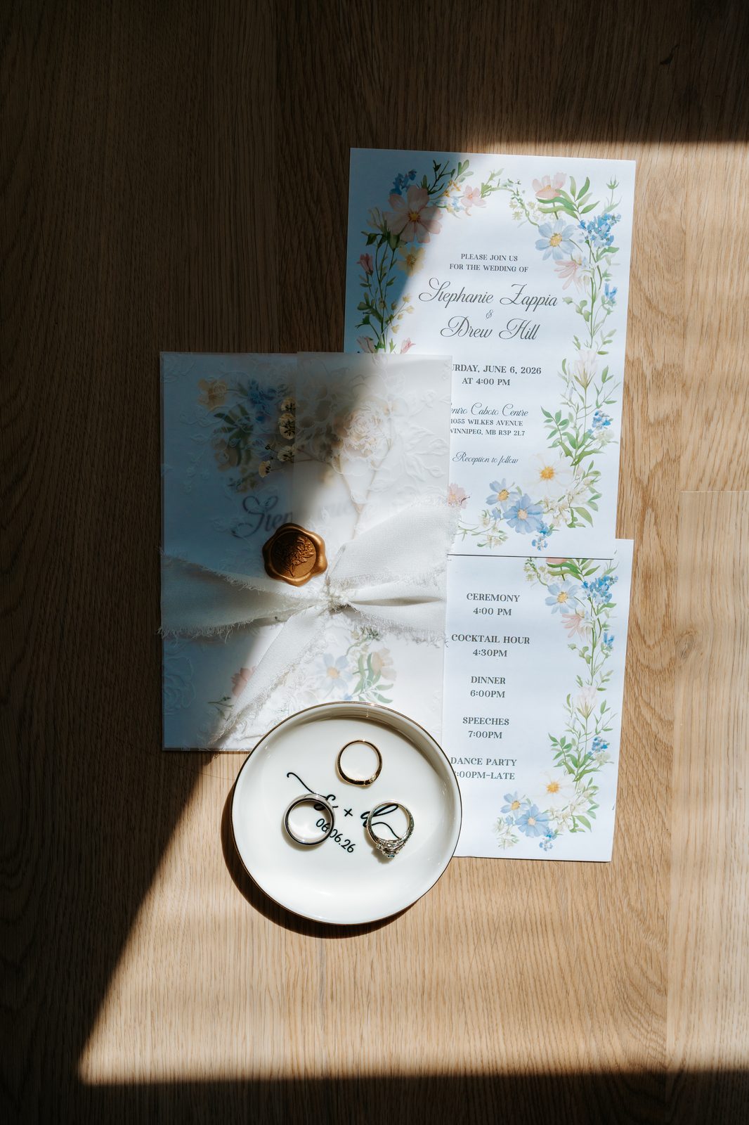 Wedding details at Stephanie's vintage home — rings, bouquets, antique decor, Caboto Centre wedding by Ngo Photography