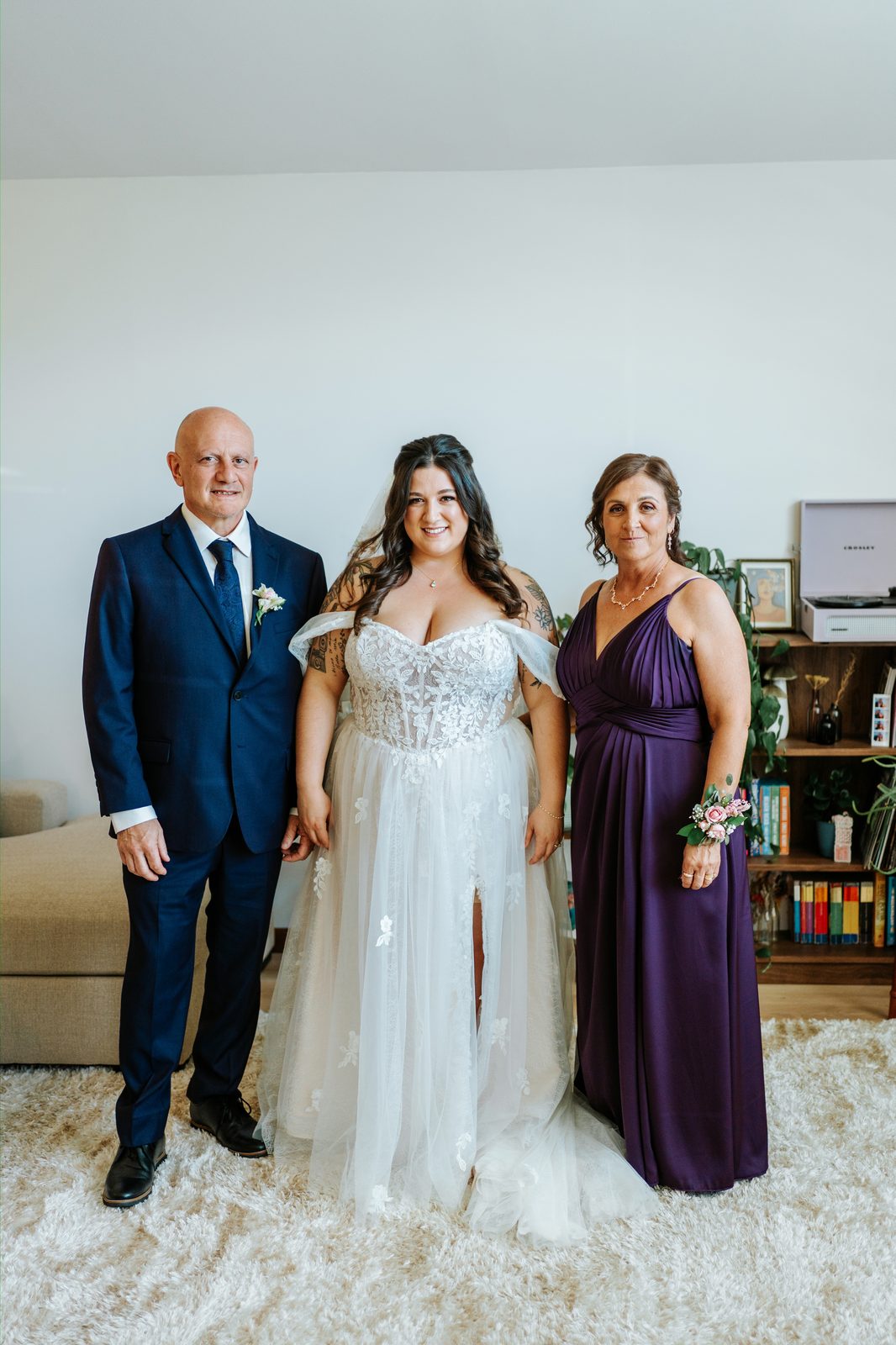 Stephanie and Drew's private vow exchange in the backyard garden before the Caboto Centre ceremony — wedding photography by Chris Ngo