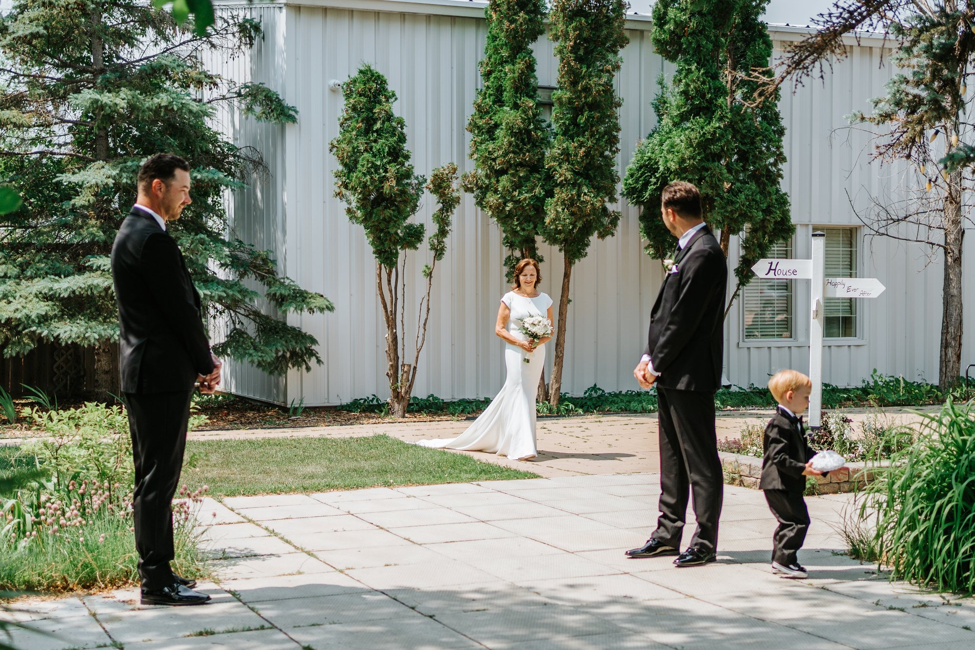 Family gathered at ceremony The Gates on Roblin wedding — Ngo Photography